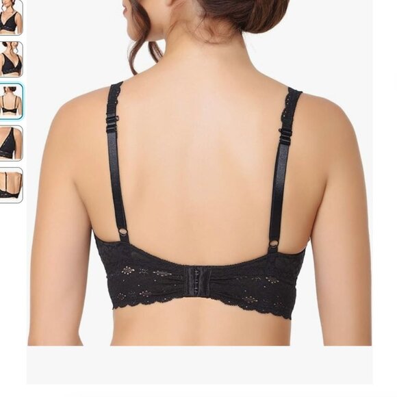 NWT Wacoal Women's Halo Lace Bralette, black - Picture 4 of 6